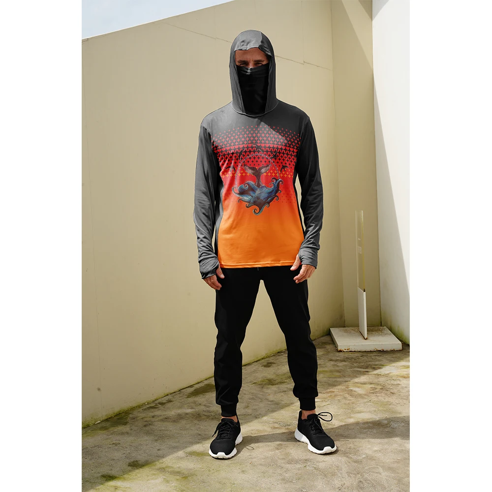 Summer Clothing Us - Kaos Pancing Pria Pelindung Matahari Hoodie