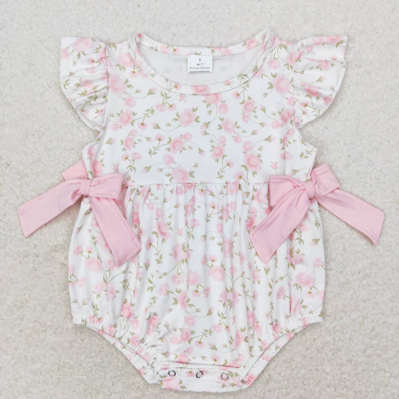 Summer Clothing Kids Sale - Romper motif bunga merah muda bayi