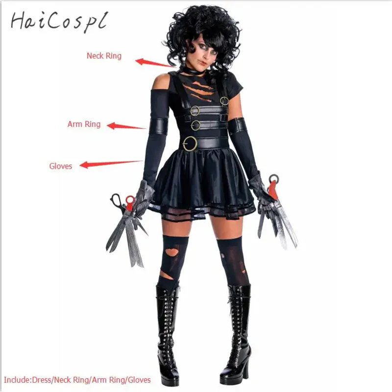 Romper Playsuit Women - Kostum Cosplay Edward Scissorhands Film 2026