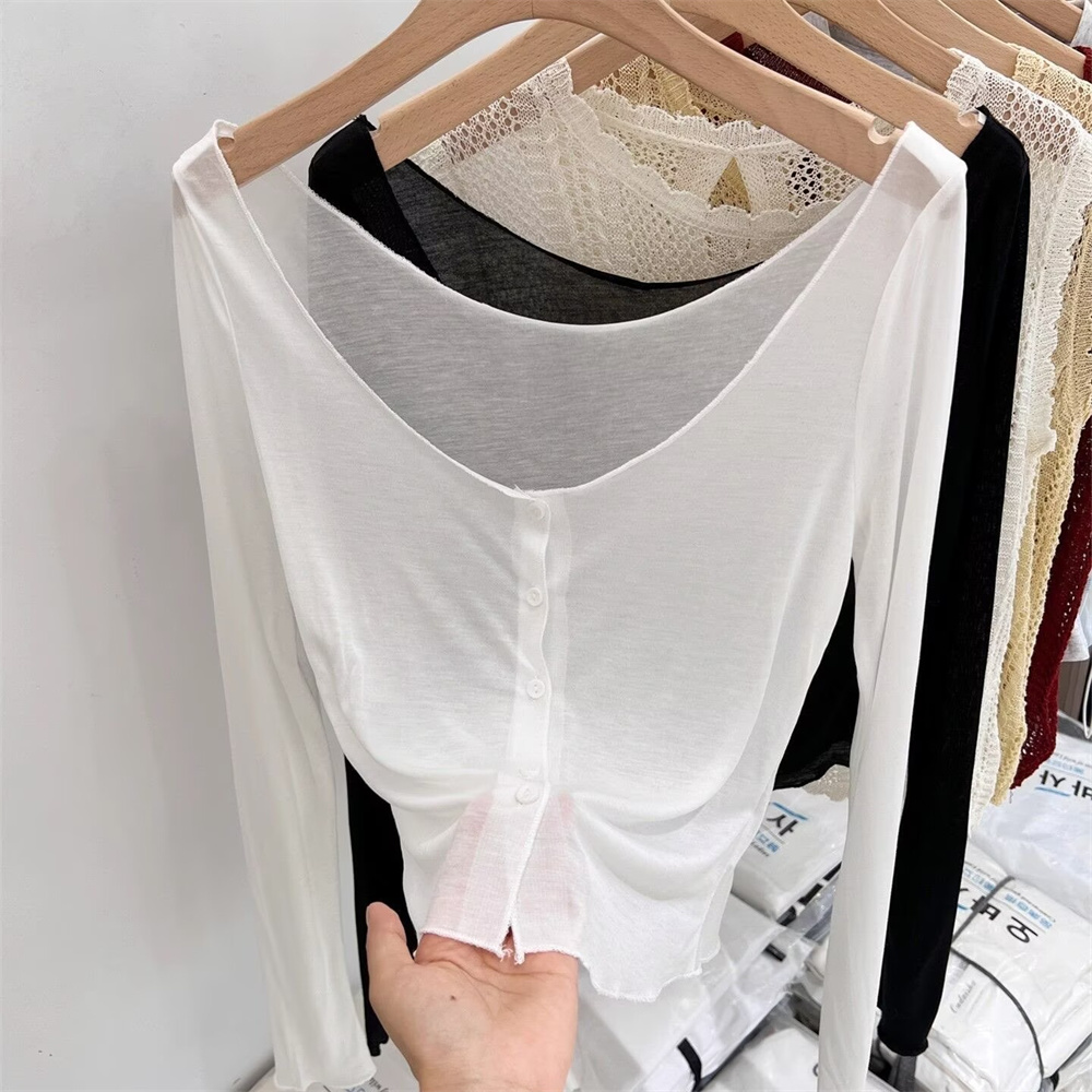 Summer Clothing Yarn - Pakaian Putih 2026 Kardigan Musim Panas