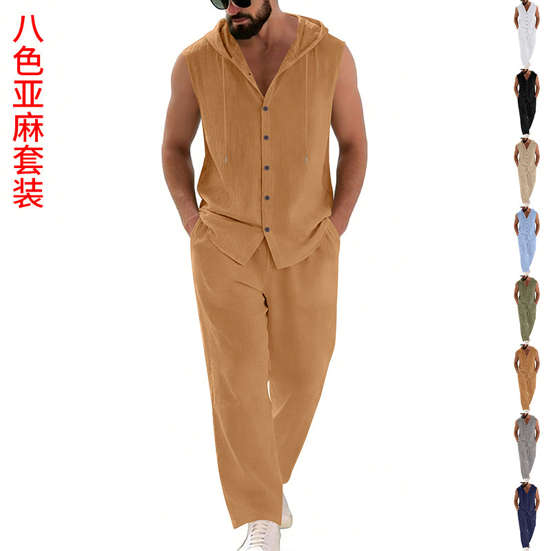 Summer Clothing Us - Setelan Sweater dan Celana Linen Kasual