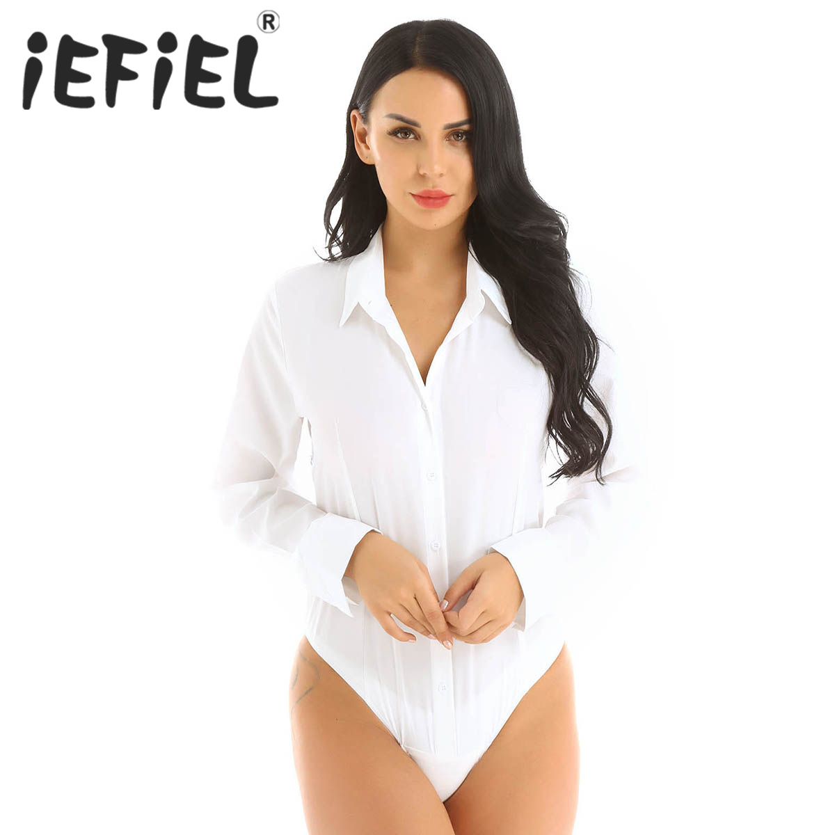 Summer Clothing Work - Bodysuit Putih Kerja Wanita Kantor Kemeja
