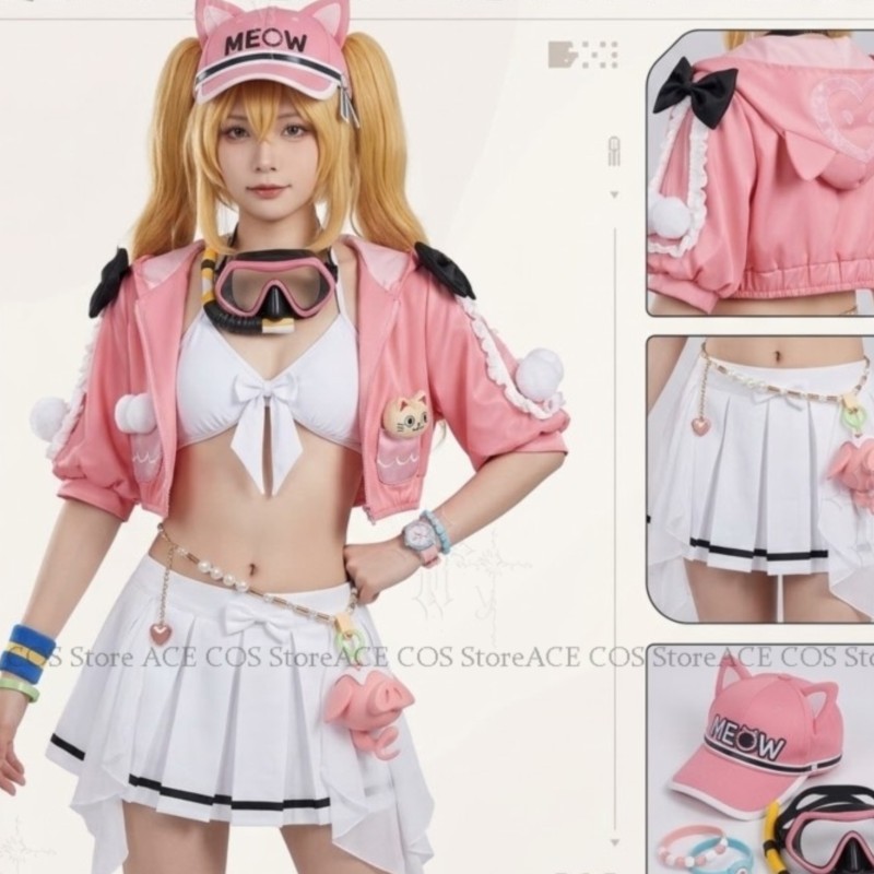Romper Playsuit Women - Kostum Cosplay Zenless Zone Zero Lucy,
