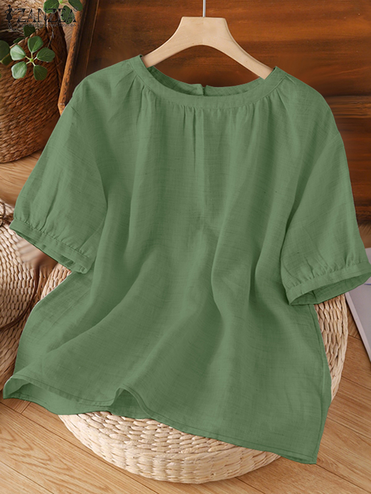 Summer Clothing Work - ZANZEA Blus Musim Panas 2025 Kemeja
