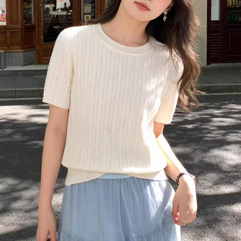 Summer Clothing Yarn - Sweter Rajutan Pulover Wanita Pakaian Rajut