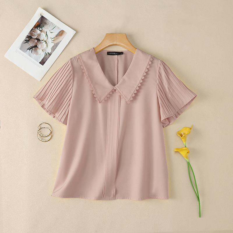 ZANZEA Blus Lengan Pendek Kera - Summer Clothing Work ulasan dan harga