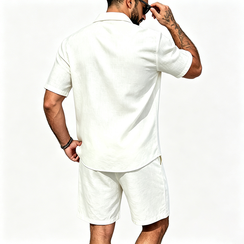 Pakaian Linen Pria Dua Potong  - Summer Clothing Line ulasan dan harga