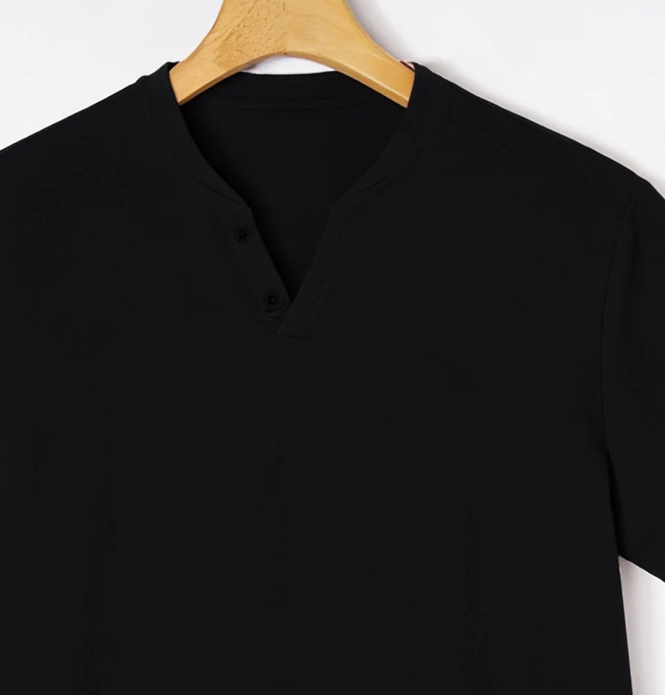 Kaos Henley Lengan Pendek Hita - Summer Clothing Line ulasan dan harga
