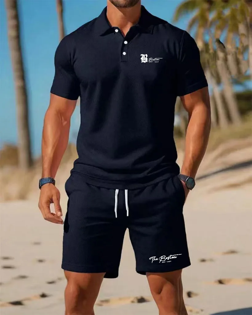 Setelan Kaos Polo Pria Baru Mu - Summer Clothing Line ulasan dan harga