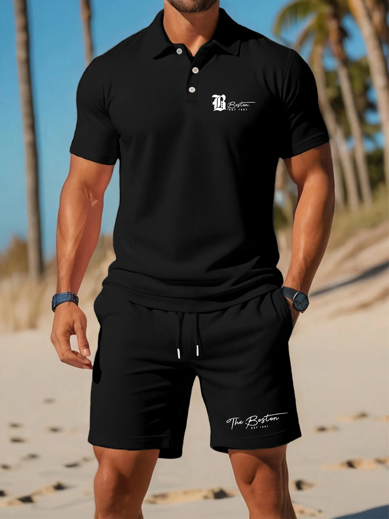 Setelan Kaos Polo Pria Baru Mu - Summer Clothing Line ulasan dan harga