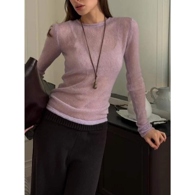 Sweter Rajutan Tipis Wanita Mu - Summer Clothing Yarn ulasan dan harga