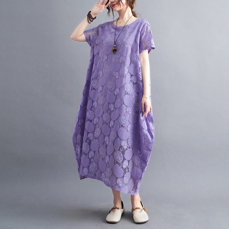Gaun Santai Berenda Berlubang  - Summer Upf Clothing ulasan dan harga