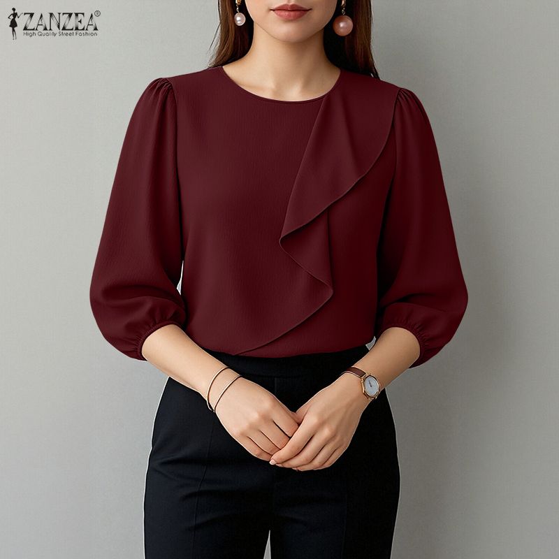 ZANZEA Atasan Warna Polos Musi - Summer Clothing Work ulasan dan harga