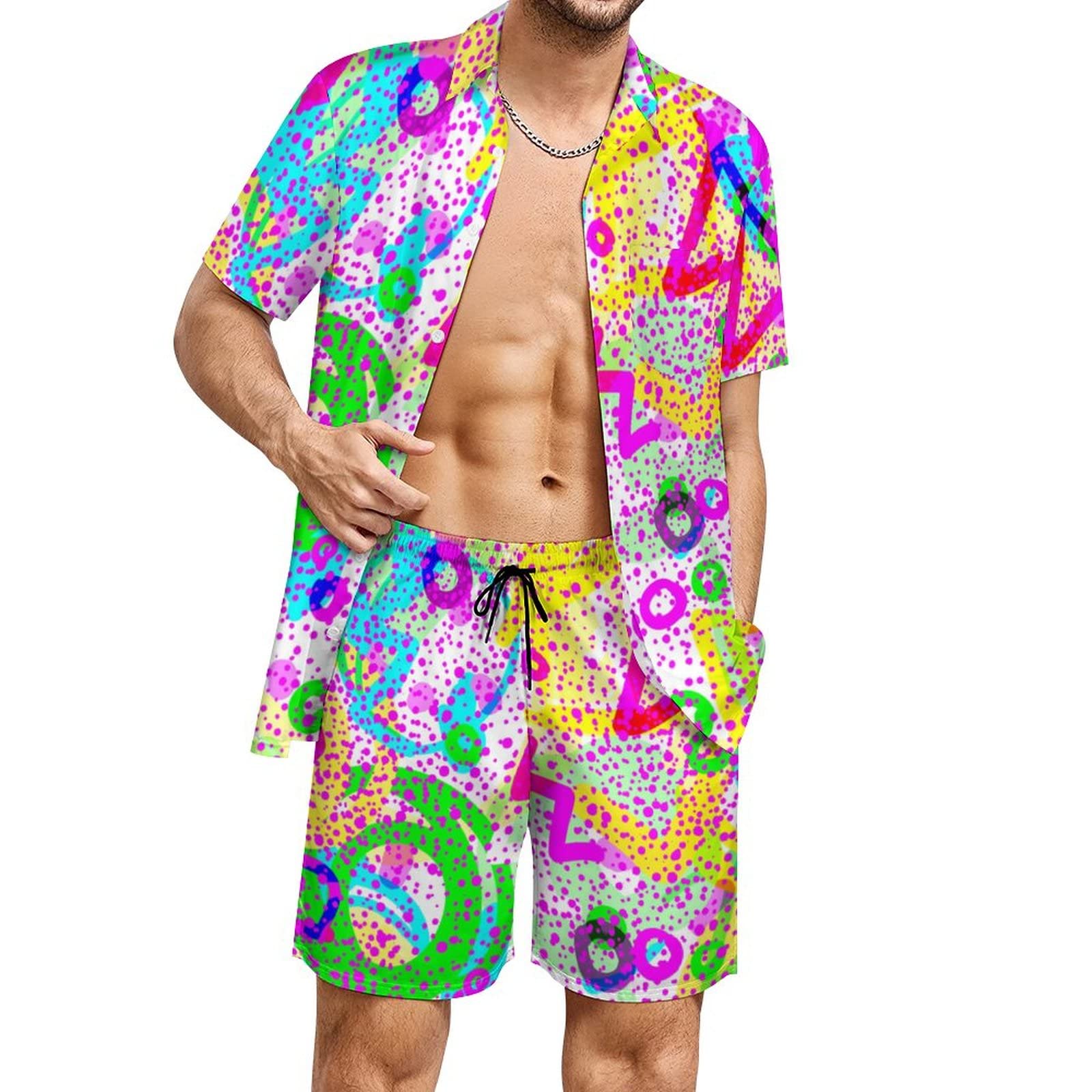 Setelan Kemeja Pria Motif Geom - Summer Clothing Line ulasan dan harga
