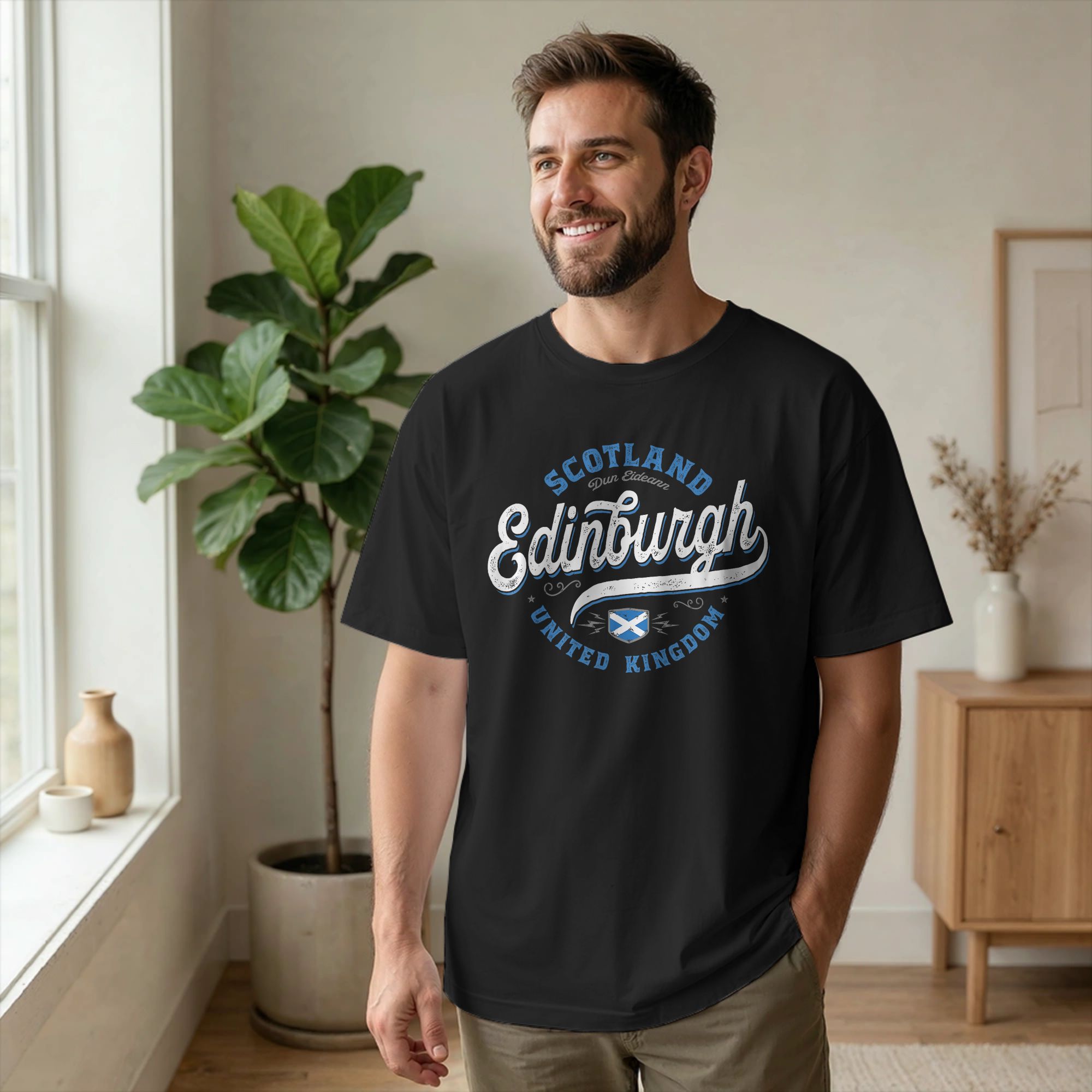 Kaus Pria Edinburgh Skotlandia - Summer Clothing Uk ulasan dan harga