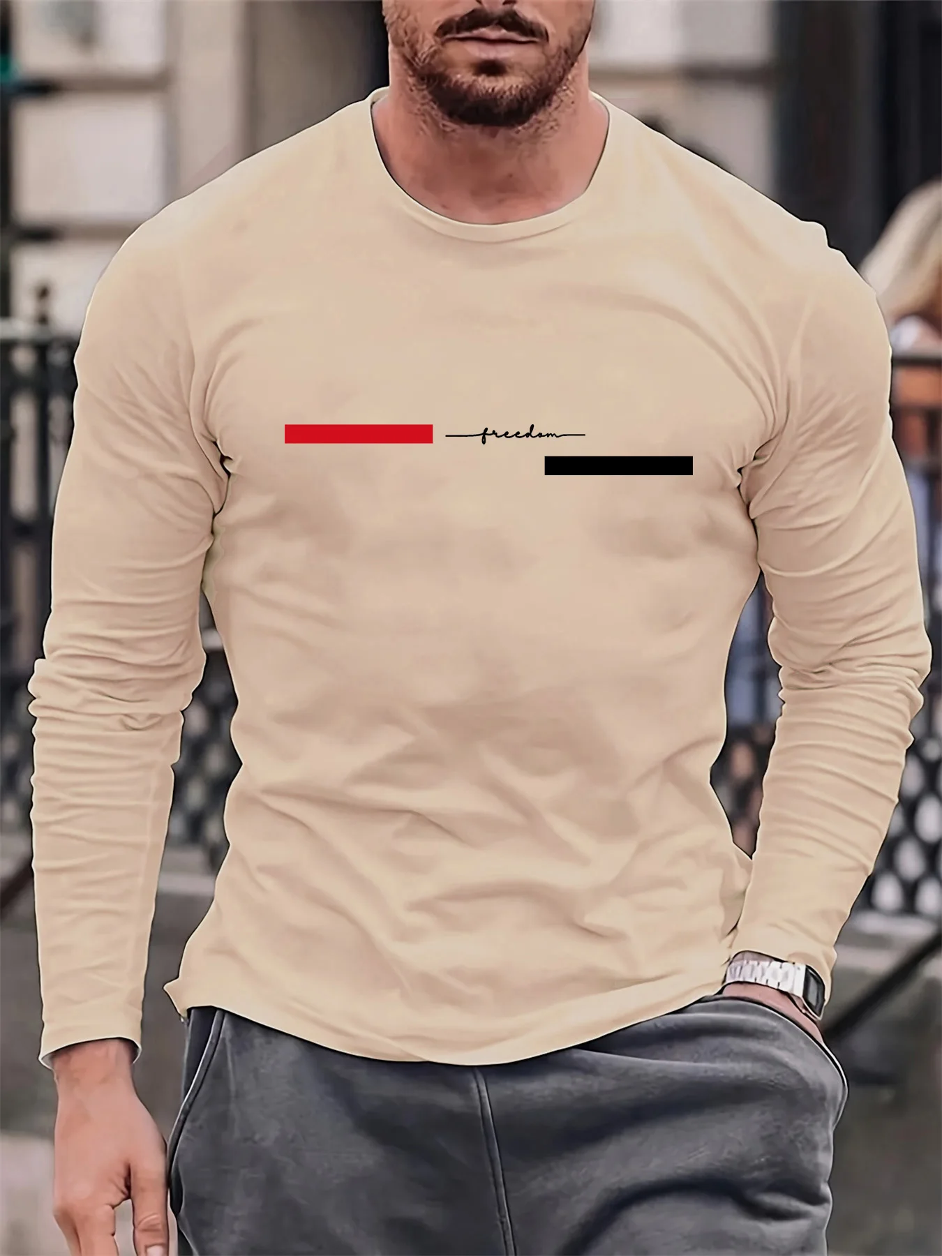 Kaos pria lengan panjang berwa - Summer Clothing Line ulasan dan harga