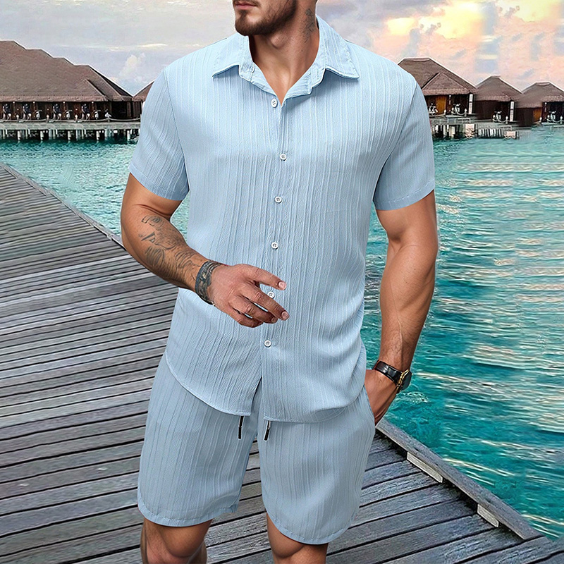Setelan Kemeja Lengan Pendek K - Summer Clothing Line ulasan dan harga