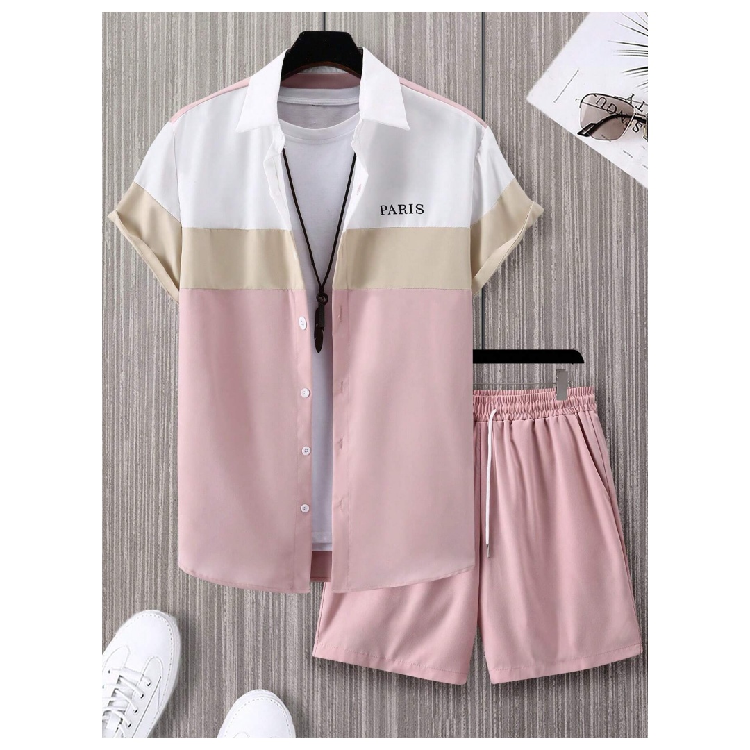 Setelan Fashion Pria Warna Bir - Summer Clothing Line ulasan dan harga