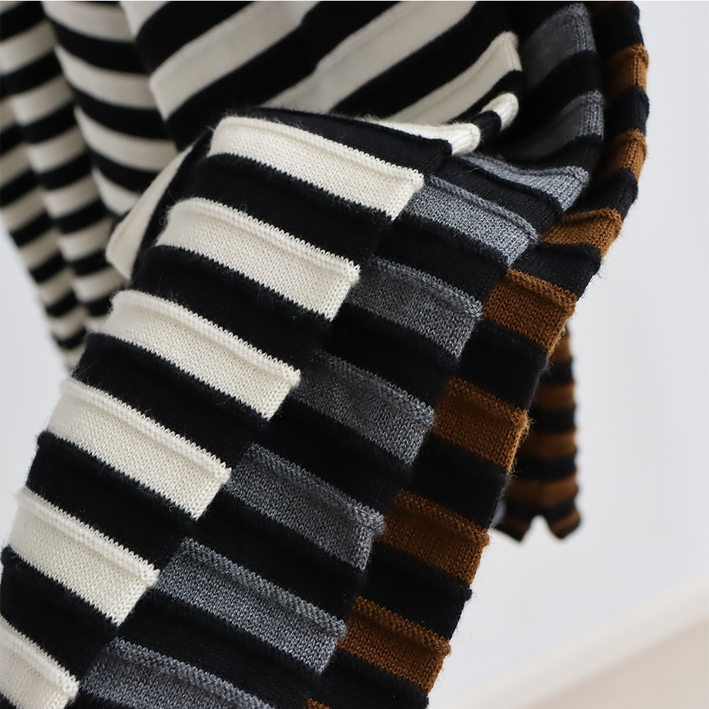 Sweater Rajut Bergaris Kerah B - Summer Clothing Yarn ulasan dan harga